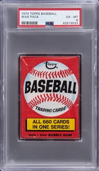 1974 Topps Baseball Unopened Wax Pack – PSA EX-MT 6